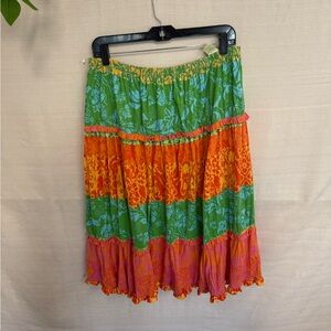 Sigrid Olsen Multicolor Floral A-Line Skirt